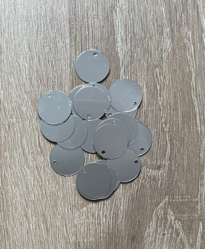 Lentejuelas Disco  15 mm Plateado