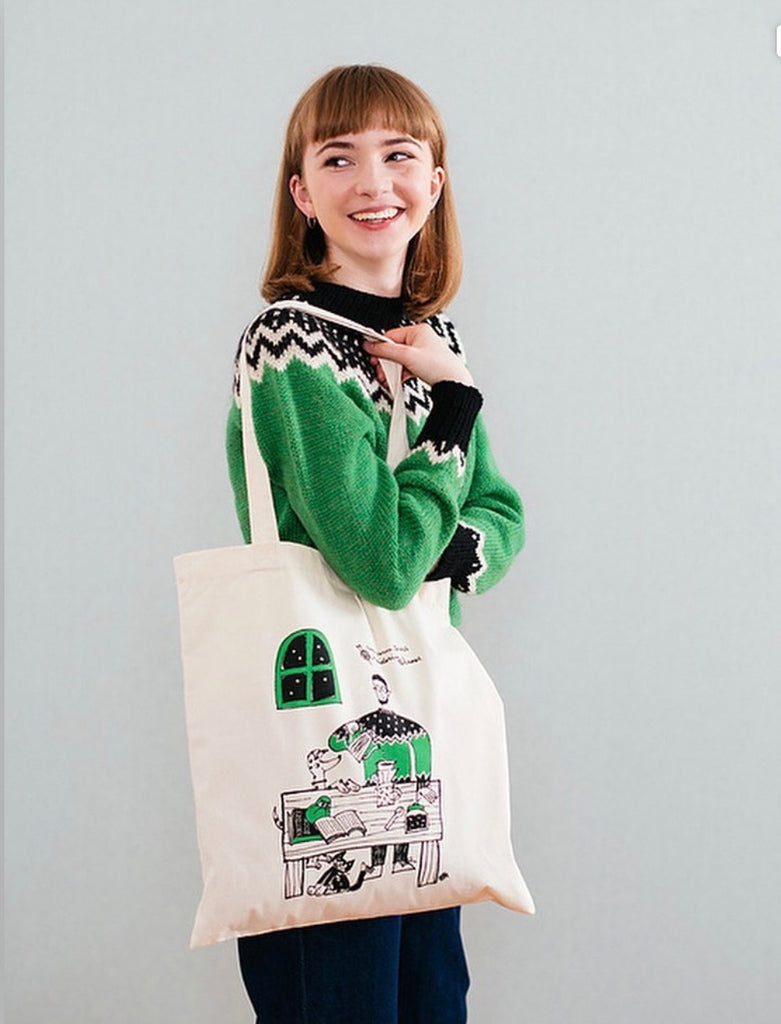 Bolsa de Algodón 100% Orgánico con Ilustración de Twinkle Sweater de Knit Café Midori