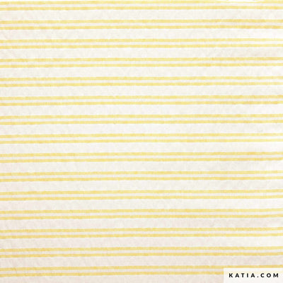 Tela Nautic Double Stripes Cotton Yellow & Blue (95% Algodón - 4% Poliéster - 1% Elastán) De Corte, 135 cm de ancho