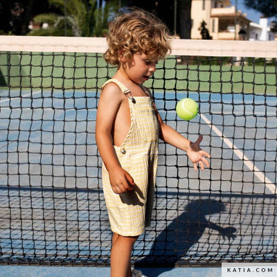 Tela Nautic Double Stripes Cotton Yellow & Blue (95% Algodón - 4% Poliéster - 1% Elastán) De Corte, 135 cm de ancho